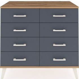 Resim Hyperion Şifonyer 8 Çekmeceli 88x44x80 Antrasit-çam/antrasit Çam/antrasit 