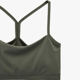 Resim Koton Çapraz Sırt Askılı Kaplı Slim Fit Sporcu Sütyeni Haki 6wak30191nk Haki 
