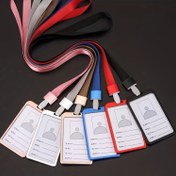 Resim Alüminyum Alaşımı 3.39x 2.13" Dikey Rozetler Kimlik Kartı Tutucu Okul Ofis Öğrencileri Çalışanları İş Kimlikleri Geçiş Adı Lüks Kart Kılıfı ile Asılı Boyun Askısı 