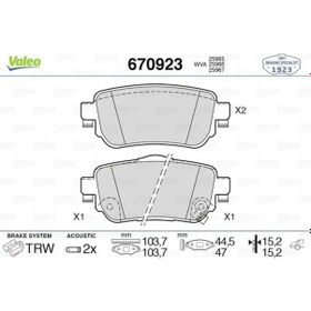 Resim Nissan Qashqai J11 Arka Fren Balatasi 2014-2020 Valeo 670923 