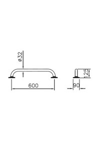 Resim VitrA Arkitekta Tutunma Barı 60 cm A44449 Krom 