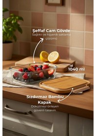 Resim Satina - Kilitli Cam Saklama Kabı 1040 Ml 