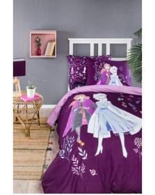 Resim Özdilek Lila Frozen Natural Tek Kişilik Disney Nevresim Takımı 