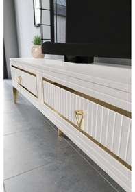 Resim 180 CM TREND MDF MEBRAN KAPAK BEYAZ GOLD 