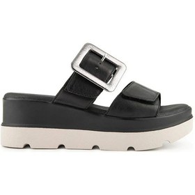 Resim Hush Puppies Effeza 625205 Hakiki Deri Kadın Terlik Siyah Siyah 
