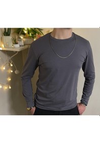 Resim Betimoda Erkek Slim Fit Dar Kesim Bisiklet Yaka Uzun Kol Pamuklu Tişört 