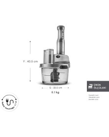 Resim Karaca Mastermaid Prosteel Cam Mutfak Robotu Uzun Blender Ayaklı 6 Bıçaklı 2500 W Galaxy Grey 