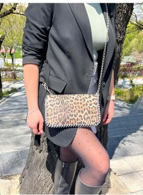 Resim Butikolea Loop Boncuklu Kadın Çantası Leopar 