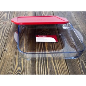 Resim Feyza Design Şık Silikon Kapaklı Kare Borcam Tepsi, Dayanıklı ve Kullanışlı Tasarım 