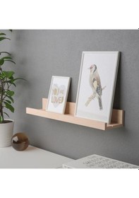 Resim Duvar Rafı Huş Görünümlü Natürel Renk MeridyenDukkan 55 cm Çerçeve-Dekorasyon Rafı 