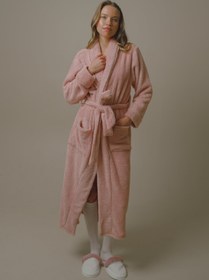 Resim PEMBE RENK ŞAL YAKA PELUŞ SABAHLIK - XS / Maxi Boy (130 cm) 