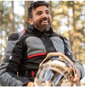 Resim Motosiklet Montu Uzun Model 4 Mevsim Full Korumalı Maxdura Kumaş Aırbag Toruıng Mont Gri 