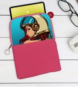 Resim Bk Gift Gift Pop Art Tasarımlı Taşınabilir Koruyucu Tablet Kılıfı & Organizer Çanta - Pembe-14 