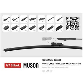 Resim Sılbak Sbe700m - Silecek Süpürgesi Muz Tipi 700mm A. Bc.c2.d Ve 