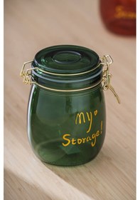 Resim Acar Pierre Klipsli Kapaklı Kavanoz Seti - 14 Cm Yeşil 