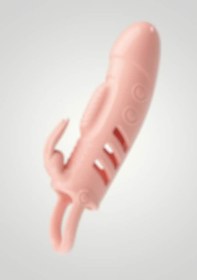 Resim Xshopum 2,5 Cm Dolgu Uzatmalı Titreşimli Penis Kılıfı Prezervatif Vibratör 