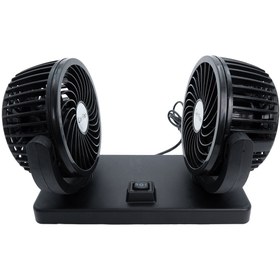 Resim Mega Oto Market Araç İçi Torpido Üstü 2li Vantilatör Oto Pervane 5 inç 12 Volt ile Uyumlu Çakmaklık Girişli 