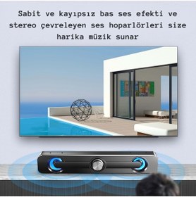 Resim DailyLink Kablolu Güçlü Hoparlör Bas Subwoofer Soundbar Tv Ses Sistemi Stereo 