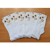 Resim ZENGİN 6 Çift Pamuklu Dikişsiz (SEAMLESS) Çocuk Yarım Konç Tenis Çorabı 