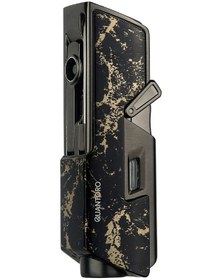 Resim Quantoro Tek Torch Pürmüz Delicili/iğneli Siyah Gold Desenli Metal Puro Çakmağı 