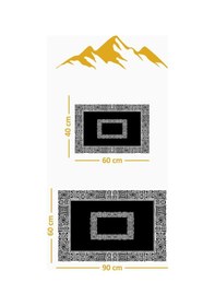 Resim Yıkanabilir Kaymaz Tabanlı Modern Desenli 2'li Banyo Paspas Takımı Bps0043 Renkli 