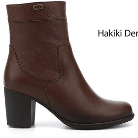 Resim Gönderi R Kadın Kahve Floter Fermuarlı Kalın Topuklu Hakiki Deri Bot Gkzb13448457 Kahve 