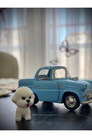 Resim SHHOBİ Sevimli Dil Çıkaran Mini Kaniş köpeği Torpido Dikiz Aynası Süsü Figür - Bişon Çuha Köpeği Dekor 