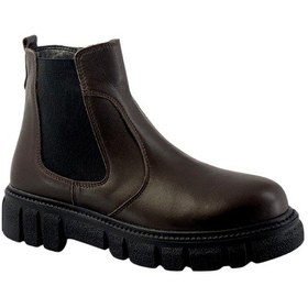 Resim Hobby 26115 Hakiki Deri Kadın Günlük Bot Kahve 