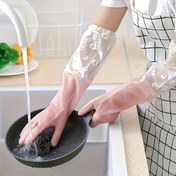 Resim 2 adet Jel Renkli Bulaşık Eldiveni, Ev Temizliği için Kaymaz Kalın Eldivenler, Kauçuk Mutfak Yıkama, Kalın Koruma, Dayanıklı, Mutfak için Uygun 2-8 adet Eldiven 