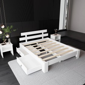 Resim 4 Çekmeceli Lotus Mdf Karyola | Çift Kişilik Yatak Uyumlu, Kolay Kurulum 