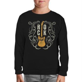 Resim Rock 'n Roll Guitar Siyah Çocuk Sweatshirt 