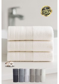 Resim Softure 3 Lü El Yüz Havlusu Günlük Kullanım 50x90 Cm Yumuşak, Dayanıklı, Hızlı Kuruyan Ekru 