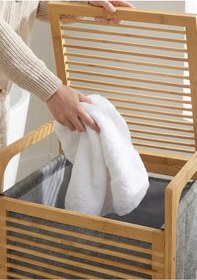 Resim Bambu Çamaşır Sepeti Tekli 35 Litre Bambu 
