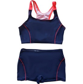 Resim Endeep Kız Çocuk Şortlu Lacivert Yüzücü Bikini Takımı Lacivert 