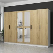 Resim Minar Kale 6 Kapaklı Aynalı 4ç Dolap - Pera Ceviz 210 cm 