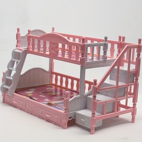 Resim 16.0cm Oyuncaklar için Şık Pembe 2 Katlı Prenses Loft Yatağı - Dayanıklı PVC, Avrupa Tarzı Dekoratif Başlık ve Güvenlik Çitler, Çıkarılabilir Yatak, Oyun Seti Loft Yatağı|Dekoratif Başlık|Pvc Yapı, Oyuncak Mobilyası 