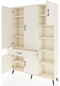 Resim Arges Dolap 10 Raflı Tek Çekmeceli 5 Kapaklı 132x30x195 Aytaşı-aytaşı/aytaşı Aytası/aytası 