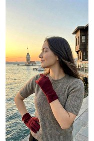 Resim LAGRANZE Premium Keçe Kadın Uzun Eldiven 