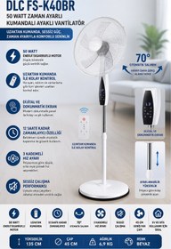 Resim DLC GROUP DLC AYAKLI ZAMAN AYARLI UZAKTAN KUMANDALI VANTİLATÖR 50 WATT BEYAZ 