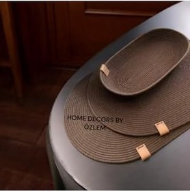 Resim 6 Kişilik 7 Parça Oval Supla Amerikan Servis Takımı Sofra Düzenleyici Organizer Acı Kahve 