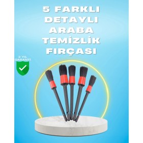 Resim VeraGlobe Buğz 5'li Araba Temizlik Fırçaları-Farklı Boyutlu Fırçalarla Derinlemesine Temizlik 