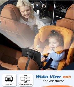 Resim Bebek Araba Aynası, 3 Parlaklık Seviyeli, Uzaktan Kumandalı, 360° Dönebilir 