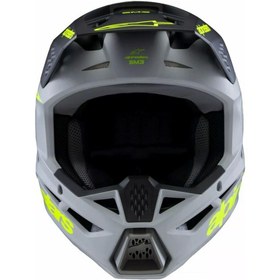 Resim Alpinestars SM3 Youth Radium Off-Road Çocuk Genç Motosiklet Kaskı Gri Siyah Sarı 