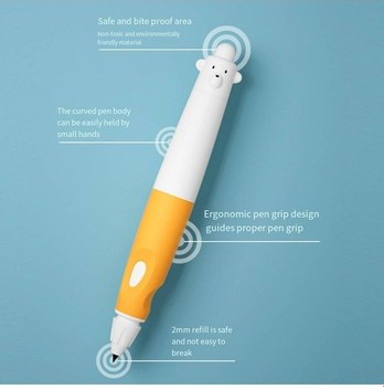 Geeroyoo Çocuklar İçin Ergonomik Otomatik Kurşun Kalem, 10 Yedek Uç, Silgi Ve Kalemtıraş İçeren Turuncu Renk.