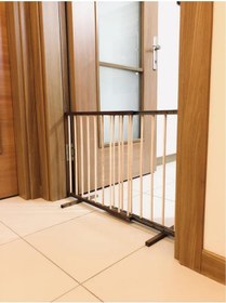 Resim Naturbird Kapı Önü Ayarlanabilir Ahşap Köpek Çiti (Çit Arası 5 cm) 