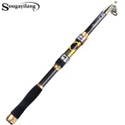 Resim Kualite İnşaatı] Sougayilang Ultrahafif Karbon Fiber Spinning Balıkçılık Kamışı - Taşınabilir, Orta Eylem, 204.83-299.92cm Uzatılabilir Uzunluk, Siyah & Altın Konforlu Tutma Sapı - Tüm Balıkçılar İçin İdeal 