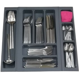 Resim Mutfak, Modüler Kaşıklık Seti, Antrasit, 50 x 48 cm (Enden-Boydan 3,5 cm Kesilebilir) 