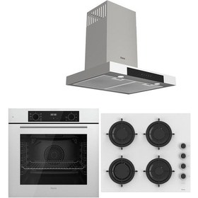 Resim Ferre White Plus Serisi QBL63CB-CS206-D101 3lü Cam Ankastre Set 