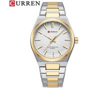 Resim Lumaworld Curren Erkek Vintage Gümüş Kayış Ve Beyaz Kadranlı Luminous Yeşil Kadranlı Klasik Kol Saati Altın 