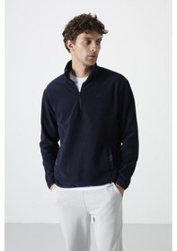 Resim Tommy Life Lacivert Yarım Fermuarlı Sweatshirt Slim Fit Dik Yaka Erkek Polar - 87891 Lacivert 